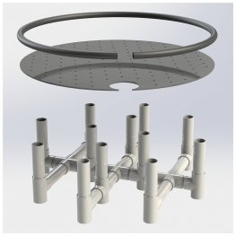 BG39-CUSTOM Commercial Grade Brine Grid, 39" Round, 5" Hole, Custom Height