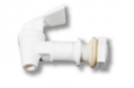 FCT-104 Plastic spigot, white with nut and washer