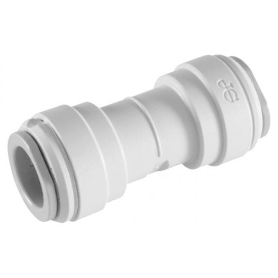 PP0412W John Guest 3/8\" (OD) Straight Union Connector (White Polypropylene)