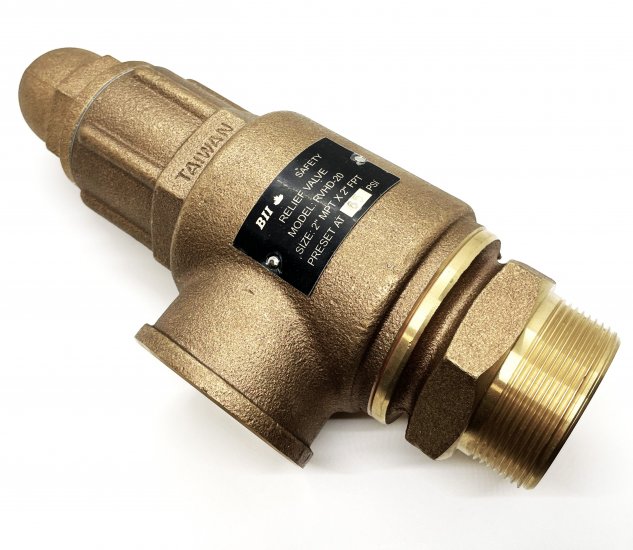 RVHD-20 Heavy Duty Pressure Relief Valve, 2\" (Brass)