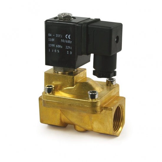 YCD1120-NBE-110 NC Solenoid Valve, Brass, 3/4, 110v