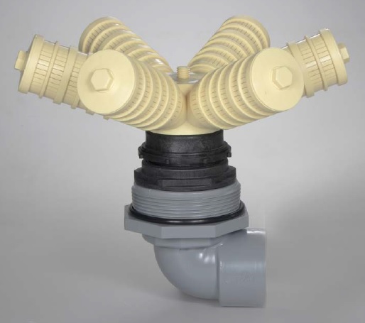DKSHL30BM4T 2\" Solvent Bottom Mount Hub & Lateral Assy, 30\" Tank, 4\" Opening